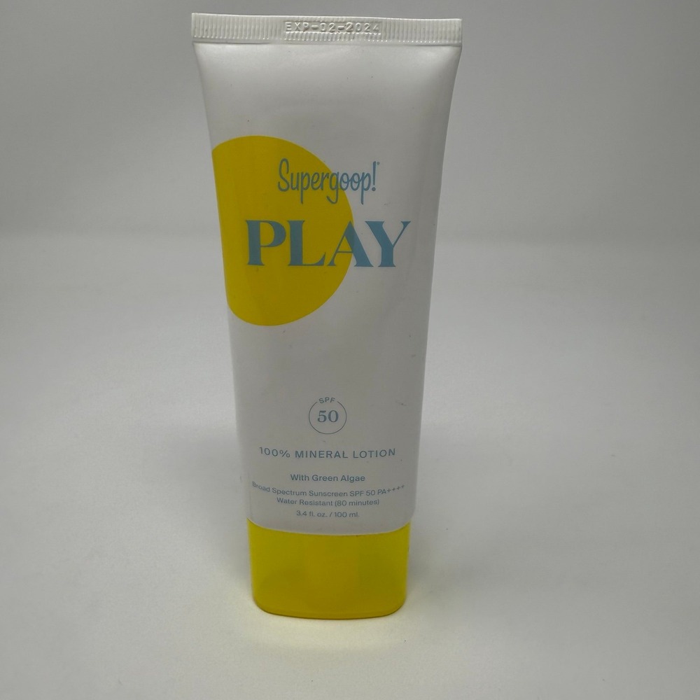 Supergoop!PLAY 100% Mineral Lotion SPF 50 /Green Algae 3.4 oz *NOT SEALED*NO BOX
